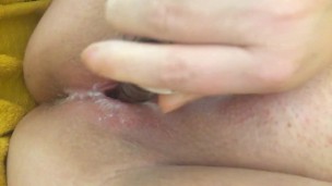 Creamy, wet mess. Probably still mixed with last nights young cum!