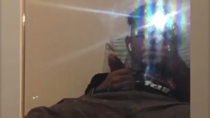 Straight guy playing with his black big cock