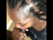 Ebony sucking cock because she loves swallowing cum 15/16