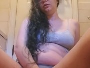 KittenisaSlut stretches her tight pussy with a huge realistic dildo 5/16