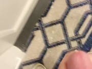 Shooting Cum in hotel hallway listening to couple fuck 15/16