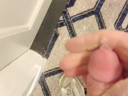 Shooting Cum in hotel hallway listening to couple fuck 16/16