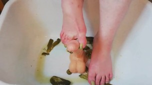 Fun with pickled cucumber and dildo