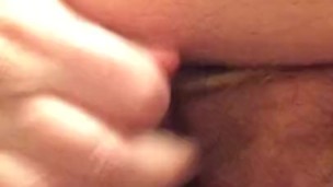 Post Orgasm Piss in Black Panties Hairy Mature MILF Pierced Labia