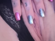 Fingering myself and running my pierced clit 14/16