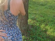 He fucked me outdoors and came in my panties! I pulled them up! 10/16