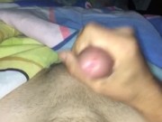 I cum all over myself while laying in my bed