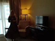 Hot squirt in hotel room, skirt up, horny masturbation 1/16