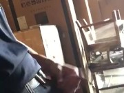 Bored and beating my dick at work