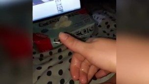 Showing my wet pussy from watching porn
