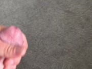 Unloading warm blasts of milky cum after a long edging session