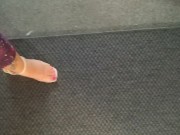 Fat feet in transparent heels BBW