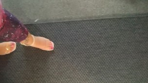 Fat feet in transparent heels BBW