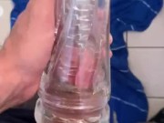 Slow thrust and stroke Clear Fleshlight pilot