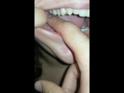 girl biting hard finger 12/16