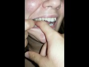 girl biting hard finger 2/16