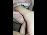 girl biting hard finger 9/16