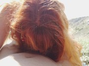 Ruined Premature Cum on Big Tits - Ginger Caught under Public Beach Parking 9/16