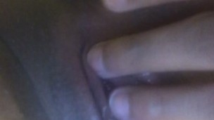 Pretty wet ebony pussy masturbates in school bathroom