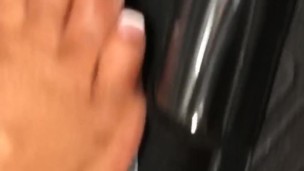 French manicured teen toes (hairy legs)