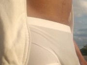 flashing in public then cumming a heavy load waiting to get caught