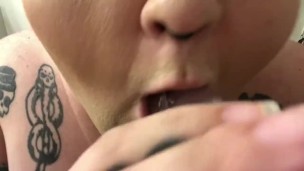 BBW Sucking dildo. POV.