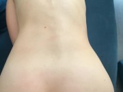 Fucking my hairy pussy in doggy and missionary and cum on my face and tits 4/16