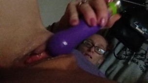 Staying busy while my husband..............Takes a shower..stay tuned till