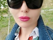 Risky tit flashes in a public park, a sweet voiced blondie 11/16