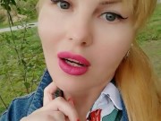 Risky tit flashes in a public park, a sweet voiced blondie 15/16