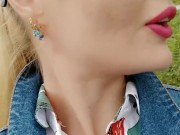 Risky tit flashes in a public park, a sweet voiced blondie 4/16