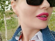 Risky tit flashes in a public park, a sweet voiced blondie 6/16