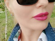 Risky tit flashes in a public park, a sweet voiced blondie 7/16