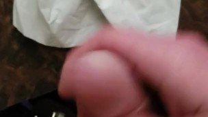 Quick cum in the bathroom