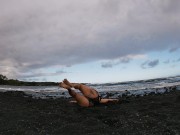 one piece black sand beach yoga 5-22-19 1/16