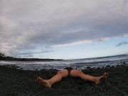 one piece black sand beach yoga 5-22-19 16/16