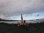 one piece black sand beach yoga 5-22-19 2/16