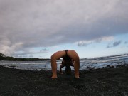 one piece black sand beach yoga 5-22-19 6/16