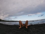 one piece black sand beach yoga 5-22-19 8/16