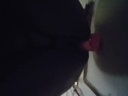 riding that dildo on the door doggystlye