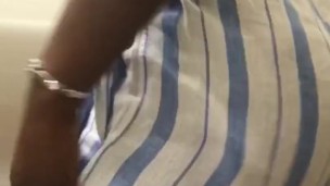 Sexy ebony body in work stall