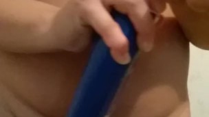 BBW rubs lotion all over after a hot shower