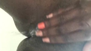 Playin wit that pussy in the shower..