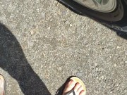 Short Country Girl Morning Piss On Tire