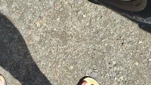 Short Country Girl Morning Piss On Tire