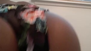 Riding dildo back view