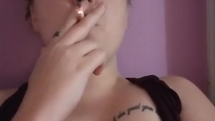 just smoking a cigarette and showing some titties