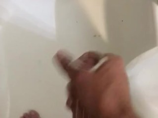 Solo shower masturbation