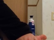 BBW rubs lotion all over feet