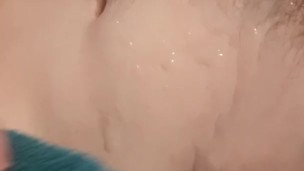 Huge hot cumshot after taking hot shower